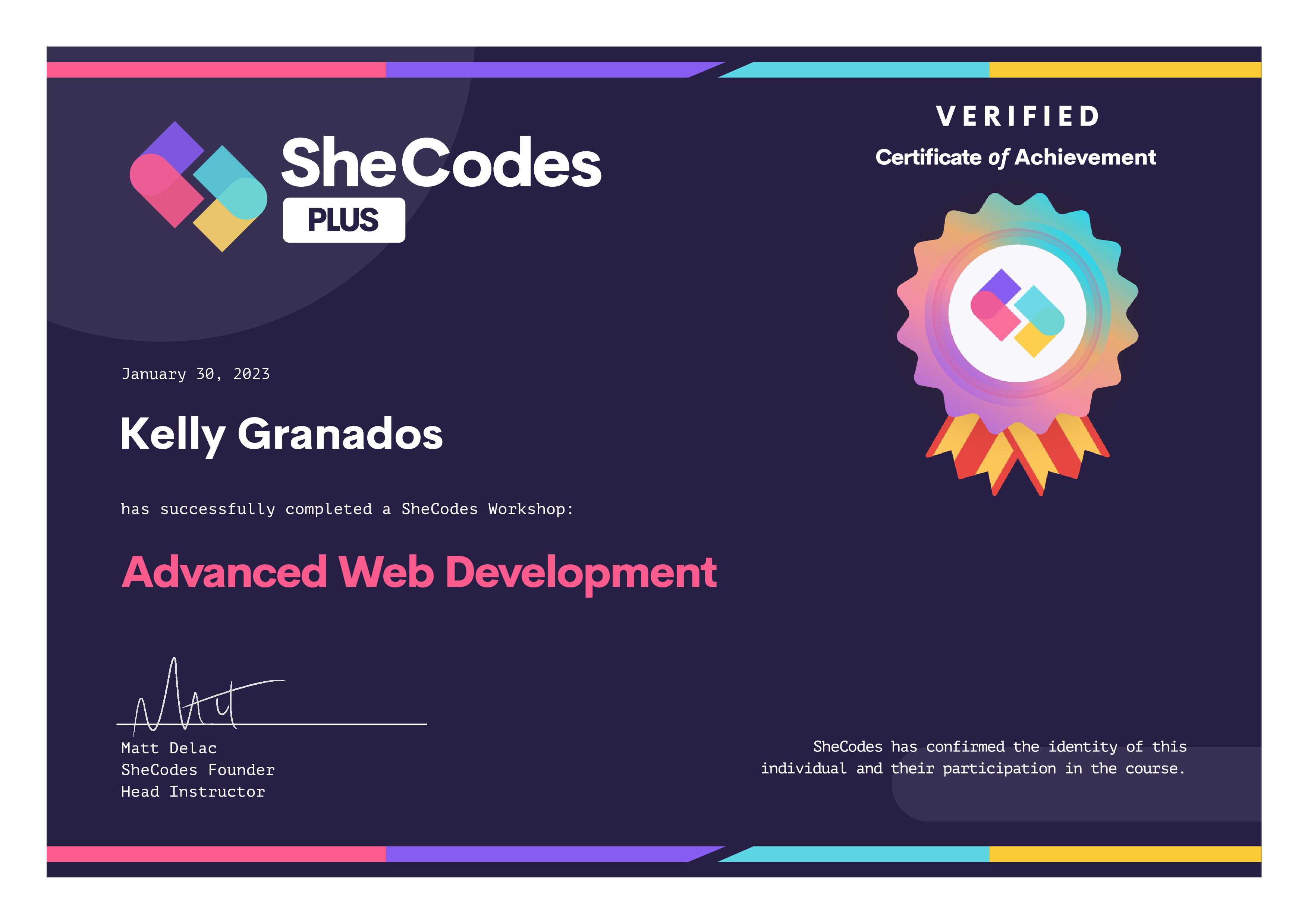 Advanced Web Dev Certificate